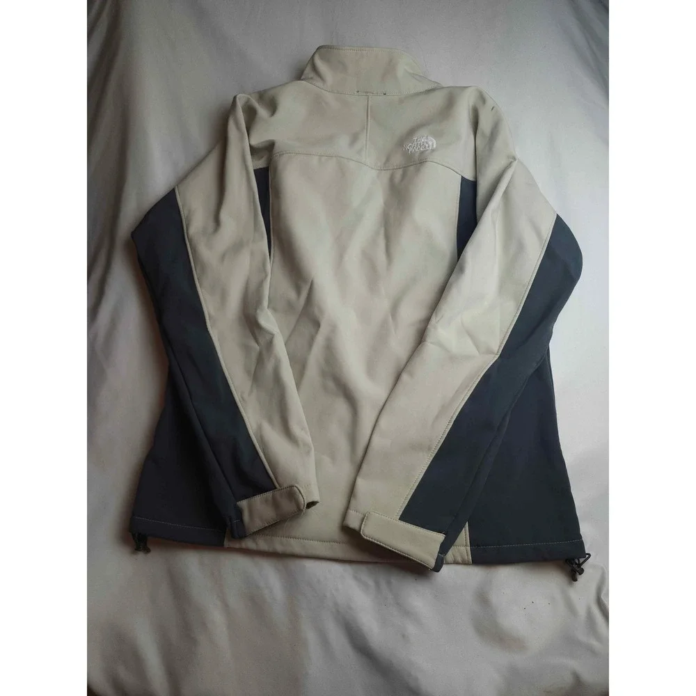 The North Face Apex Bionic Softshell Jacket Mens Medium Cream Grey Full Zip